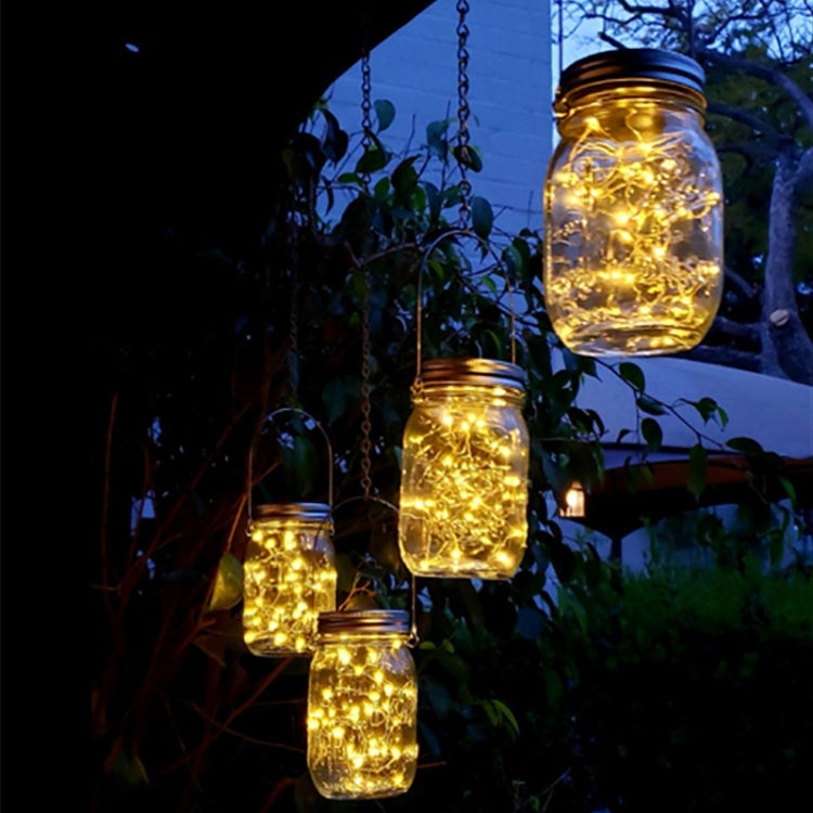 10 LEDs Solar Energy Mason Bottle Cap Pendent Lamp Outdoor Decoration Garden Light, Not Include Bottle Body(Warm White) - Solar Lights by buy2fix | Online Shopping UK | buy2fix