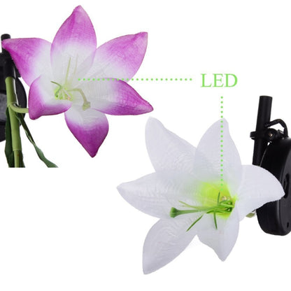 2 PCS Lily Flower Shape 4 Heads Solar Powered Outdoor IP55 Waterproof LED Decorative Lantern Lawn Lamp - Solar Lights by buy2fix | Online Shopping UK | buy2fix