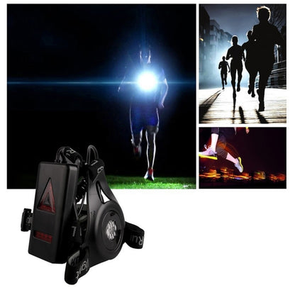 White Light Torch Outdoor Sport Running Light, LED Night Running Flashlight Warning Lights USB Charge Chest Lamp(Black) - LED Flashlight by buy2fix | Online Shopping UK | buy2fix