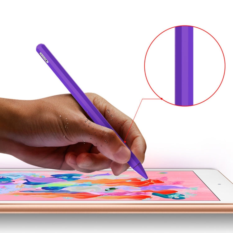 Stylus Pen Silica Gel Protective Case for Apple Pencil 2 (Purple) - Pencil Accessories by buy2fix | Online Shopping UK | buy2fix