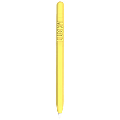 LOVE MEI For Apple Pencil 2 Number Letter Design Stylus Pen Silicone Protective Case Cover (Yellow) - Pencil Accessories by LOVE MEI | Online Shopping UK | buy2fix