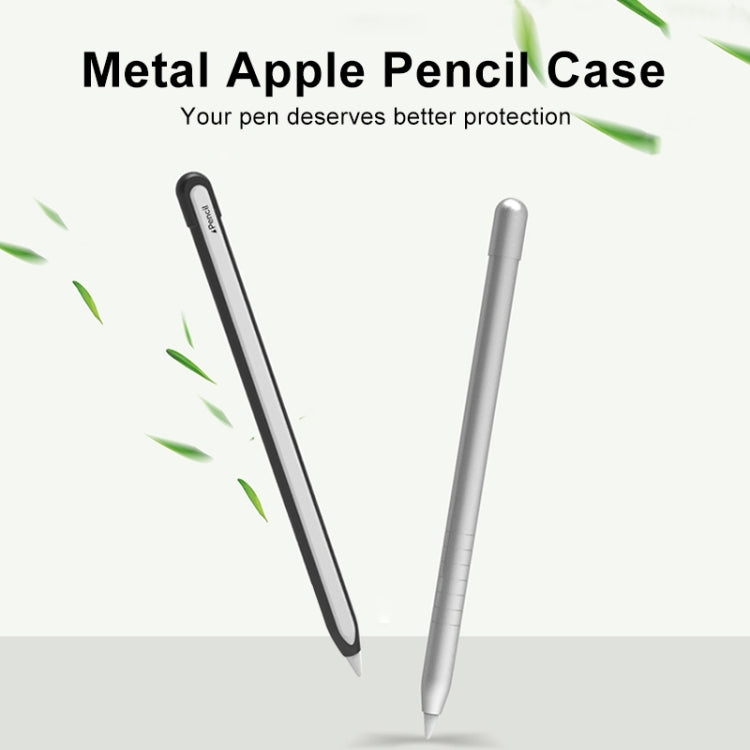 Metal Matte Non-slip Stylus Pen Protective Case for Apple Pencil 2 (Black) - Pencil Accessories by buy2fix | Online Shopping UK | buy2fix