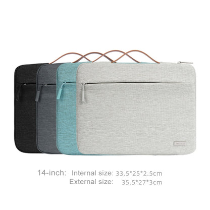 For 14 inch Laptop Zipper Waterproof  Handheld Sleeve Bag (Grey) - 13.3 inch by buy2fix | Online Shopping UK | buy2fix