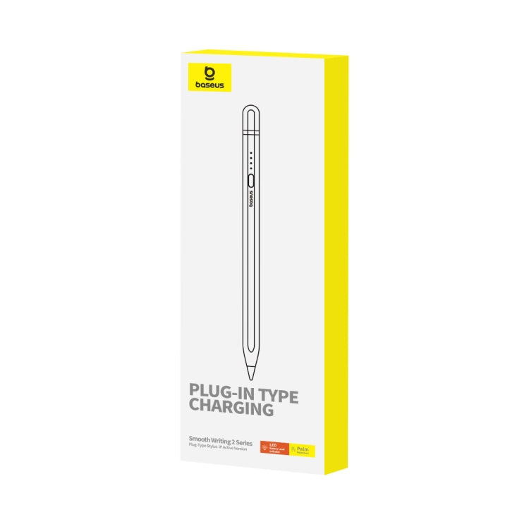 Baseus Smooth Writing 2 Series Direct Plug-in Capacitive Writing Stylus 8 Pin Active Version (White) - Stylus Pen by Baseus | Online Shopping UK | buy2fix