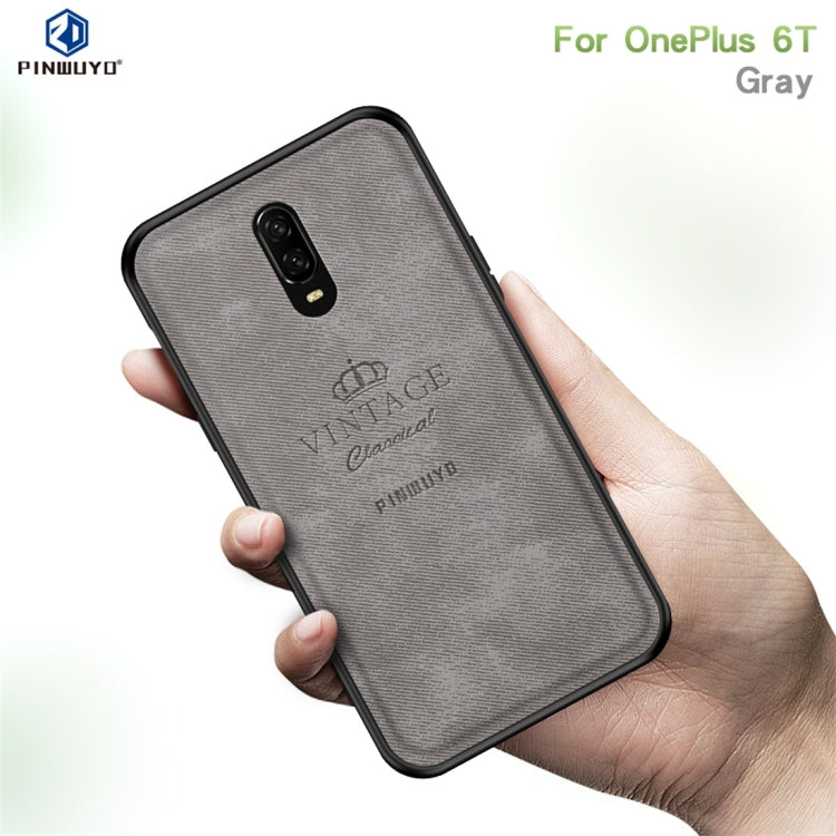 PINWUYO Shockproof Waterproof Full Coverage PC + TPU + Skin Protective Case for One Plus 6T (Grey) - More Brand by PINWUYO | Online Shopping UK | buy2fix