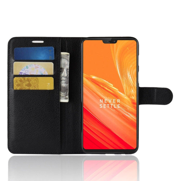 For OnePlus 6 Litchi Texture Horizontal Flip Leather Case with Holder & Card Slots & Wallet(Black) - OnePlus Cases by buy2fix | Online Shopping UK | buy2fix