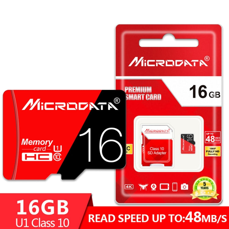 MICRODATA 16GB High Speed U1 Red and Black TF(Micro SD) Memory Card - Micro SD Card by MiCRODATA | Online Shopping UK | buy2fix