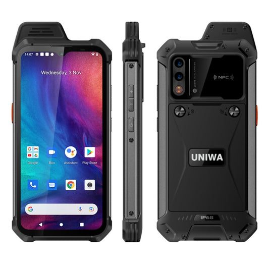 UNIWA W888 Standard Rugged Phone, 4GB+64GB, IP68 Waterproof Dustproof Shockproof, 5000mAh Battery, 6.3 inch Android 11 MTK6765 Helio P35 Octa Core up to 2.35GHz, Network: 4G, NFC, OTG(Black) - UNIWA by UNIWA | Online Shopping UK | buy2fix