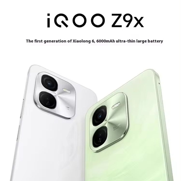 vivo iQOO Z9x, Dual Back Cameras, 8GB+128GB, Face ID Screen Fingerprint Identification, 6.72 inch Android 14.0 OriginOS 4 Snapdragon 6 Gen 1 Octa Core 2.2GHz, OTG, Network: 5G, Support Google Play (Light Green) - vivo by vivo | Online Shopping UK | buy2fix