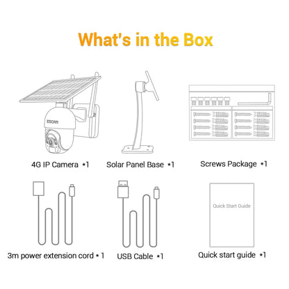 ESCAM QF450 HD 1080P 4G US Version Solar Powered IP Camera with 16G Memory, Support Two-way Audio & PIR Motion Detection & Night Vision & TF Card - Dome Camera by ESCAM | Online Shopping UK | buy2fix