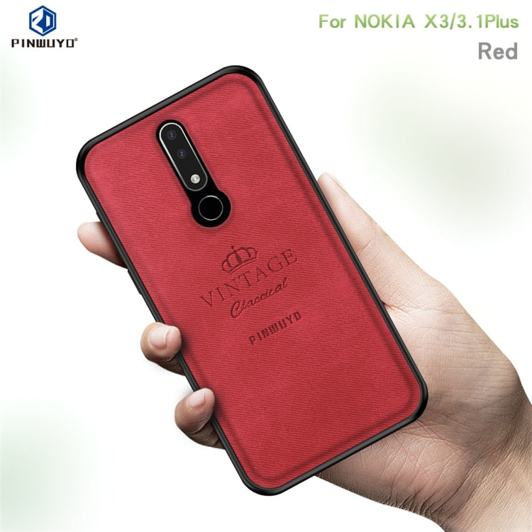 PINWUYO Shockproof Waterproof Full Coverage PC + TPU + Skin Protective Case for Nokia X3 / 3.1 Plus (Red) - Nokia Cases by PINWUYO | Online Shopping UK | buy2fix