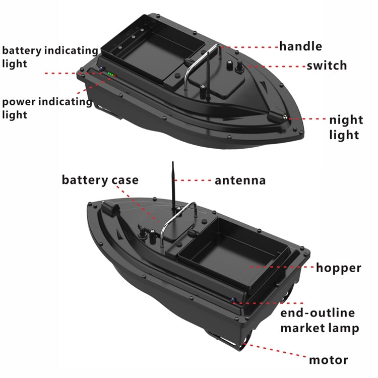 D16 Smart RC Fishing Bait Boat 2kg Loading 500M - RC Boats by buy2fix | Online Shopping UK | buy2fix