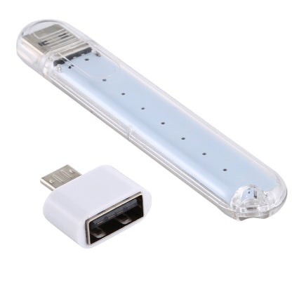 8LEDs 5V 200LM USB LED Book Light Portable Night Light, with Micro Adapter(White Light) - USB Light by buy2fix | Online Shopping UK | buy2fix