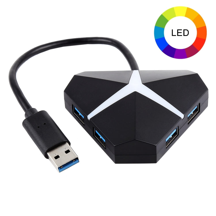 5Gbps Super Speed 4 Ports USB 3.0 HUB Adapter, Cable Length: about 20cm(Black) - USB 3.0 HUB by buy2fix | Online Shopping UK | buy2fix