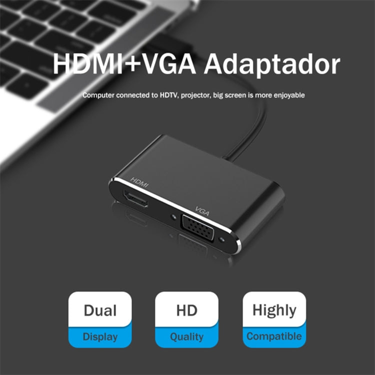 2 in 1 USB 3.0 to HDMI + VGA Adapter(Silver) - Cable & Adapters by buy2fix | Online Shopping UK | buy2fix