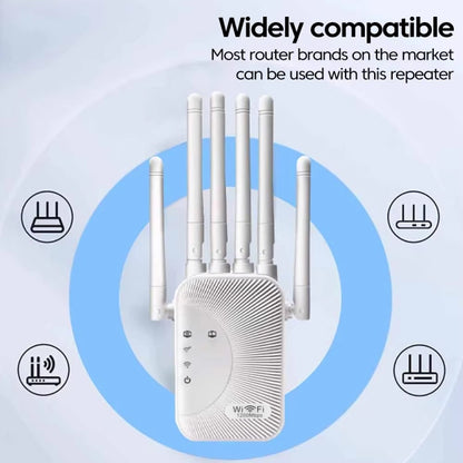 SM-011 Six-antenna 1200M Repeater WiFi Wireless Router (EU Plug) - Wireless Routers by buy2fix | Online Shopping UK | buy2fix