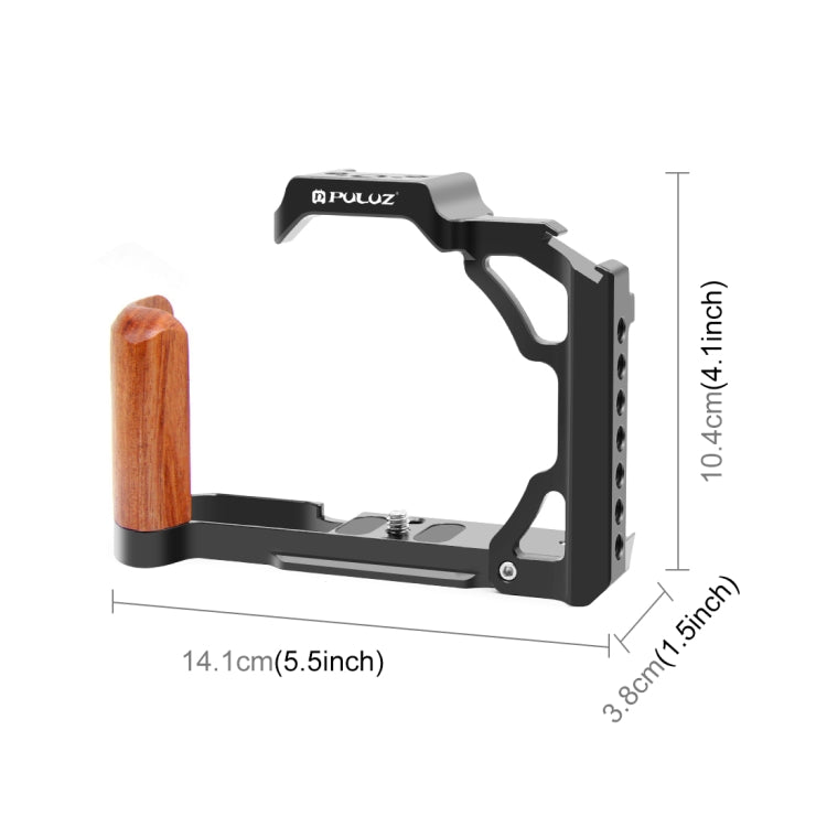 For Nikon ZFC PULUZ Wood Handle Metal Camera Cage Stabilizer Rig(Black) - Camera Cage by PULUZ | Online Shopping UK | buy2fix