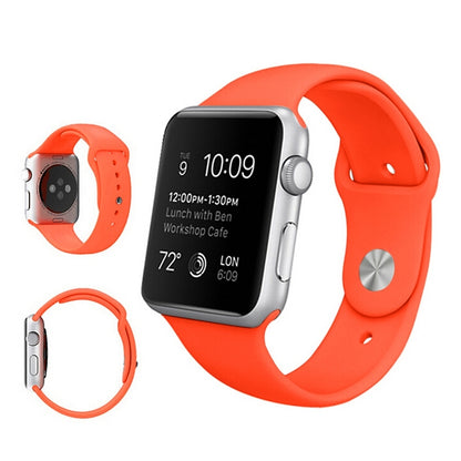 For Apple Watch Ultra 49mm & Watch Ultra 2 49mm / Series 9&8&7 45mm / SE 3&SE 2&6&SE&5&4 44mm / 3&2&1 42mm 3 in 1 Rubber Watch Band with Pin Buckle(Orange) - Watch Bands by buy2fix | Online Shopping UK | buy2fix