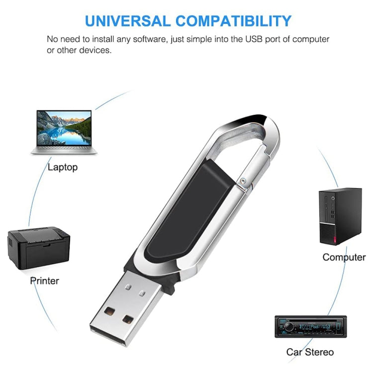 16GB Metallic Keychains Style USB 2.0 Flash Disk (Black)(Black) - USB Flash Drives by buy2fix | Online Shopping UK | buy2fix