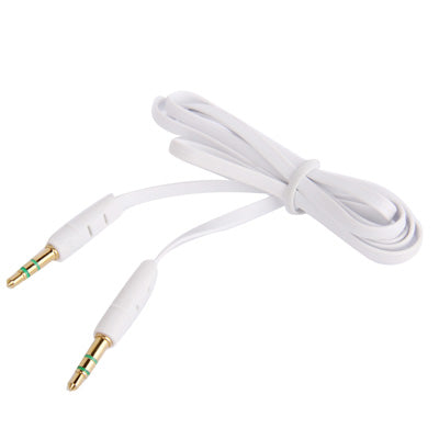 Noodle Style 3.5mm Jack Earphone Cable for iPhone 5 / iPhone 4 & 4S / 3GS / 3G / iPad 4 / iPad mini / mini 2 Retina / New iPad / iPad 2 / iTouch / MP3, Length: 1m(White) - Cable & Splitter by buy2fix | Online Shopping UK | buy2fix