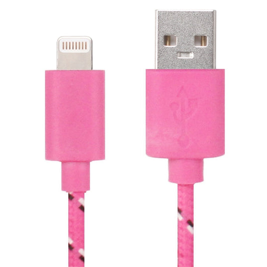 3m Nylon Netting Style USB Data Transfer Charging Cable for iPhone, iPad(Magenta) - Normal Style Cable by buy2fix | Online Shopping UK | buy2fix