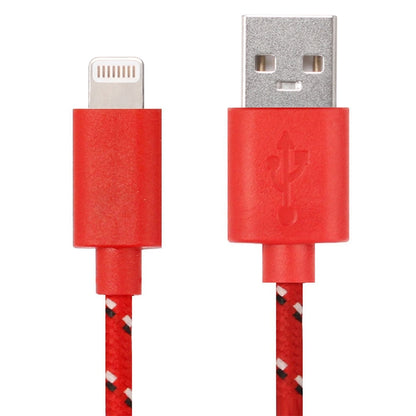 2m Nylon Netting USB Data Transfer Charging Cable For iPhone, iPad(Red) - Normal Style Cable by buy2fix | Online Shopping UK | buy2fix