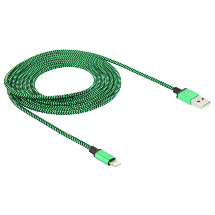 2m Woven Style 8 Pin to USB Sync Data / Charging Cable(Green) - Normal Style Cable by buy2fix | Online Shopping UK | buy2fix