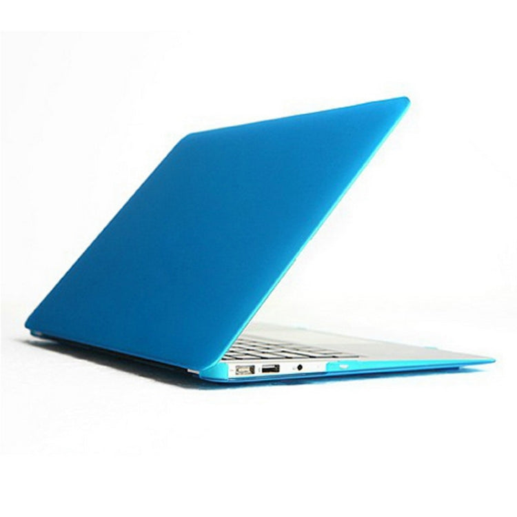 ENKAY for MacBook Air 11.6 inch (US Version) / A1370 / A1465 4 in 1 Frosted Hard Shell Plastic Protective Case with Screen Protector & Keyboard Guard & Anti-dust Plugs(Blue) - MacBook Air Cases by ENKAY | Online Shopping UK | buy2fix