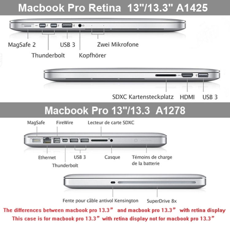 ENKAY for MacBook Pro Retina 13.3 inch (US Version) / A1425 / A1502 4 in 1 Crystal Hard Shell Plastic Protective Case with Screen Protector & Keyboard Guard & Anti-dust Plugs(White) - MacBook Pro Cases by ENKAY | Online Shopping UK | buy2fix