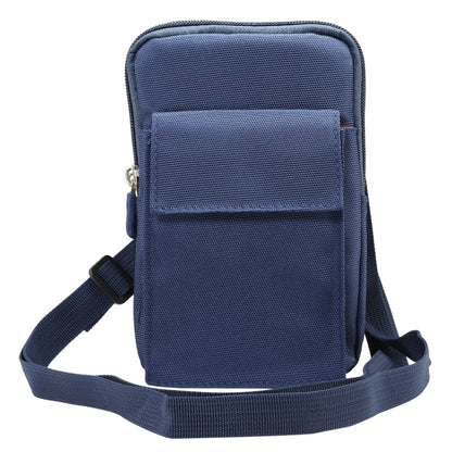 6.4 inch and Below Universal Polyester Men Vertical Style Case Shoulder Carrying Bag with Belt Hole & Climbing Buckle, For iPhone, Samsung, Sony, Huawei, Meizu, Lenovo, ASUS, Oneplus, Xiaomi, Cubot, Ulefone, Letv, DOOGEE, Vkworld, and other (Dark Blue) - More iPhone Cases by buy2fix | Online Shopping UK | buy2fix