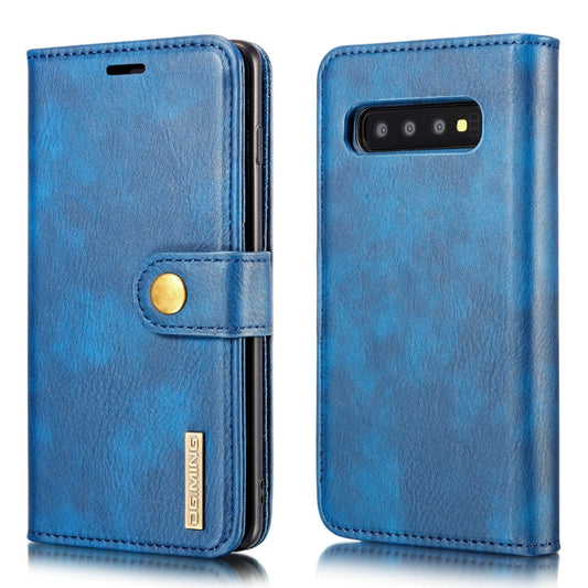 DG.MING Crazy Horse Texture Flip Detachable Magnetic Leather Case for Samsung Galaxy S10 Plus, with Holder & Card Slots & Wallet(Blue) - Galaxy Phone Cases by DG.MING | Online Shopping UK | buy2fix