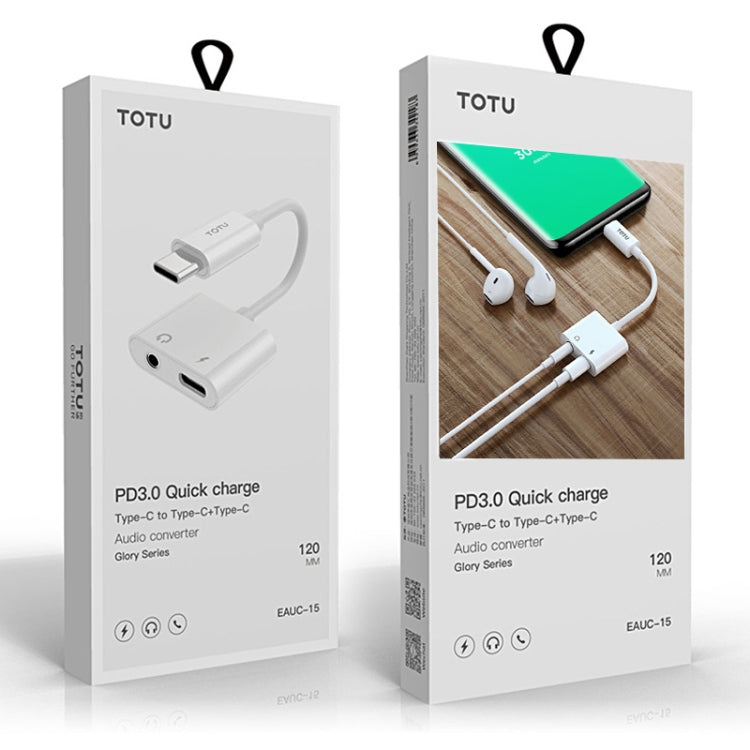 TOTUDESIGN Glory Series EAUA-014 USB-C / Type-C to USB-C / Type-C + 3.5mm Jack Charge Audio Adapter Cable, Support PD Fast Charging & Fully Compatible - Type-C Adapter by TOTUDESIGN | Online Shopping UK | buy2fix