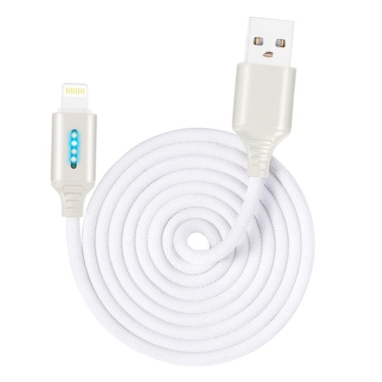 8 Pin Interface Zinc Alloy Marquee Luminous Intelligent Automatic Power off Charging Data Cable(white) - Normal Style Cable by buy2fix | Online Shopping UK | buy2fix