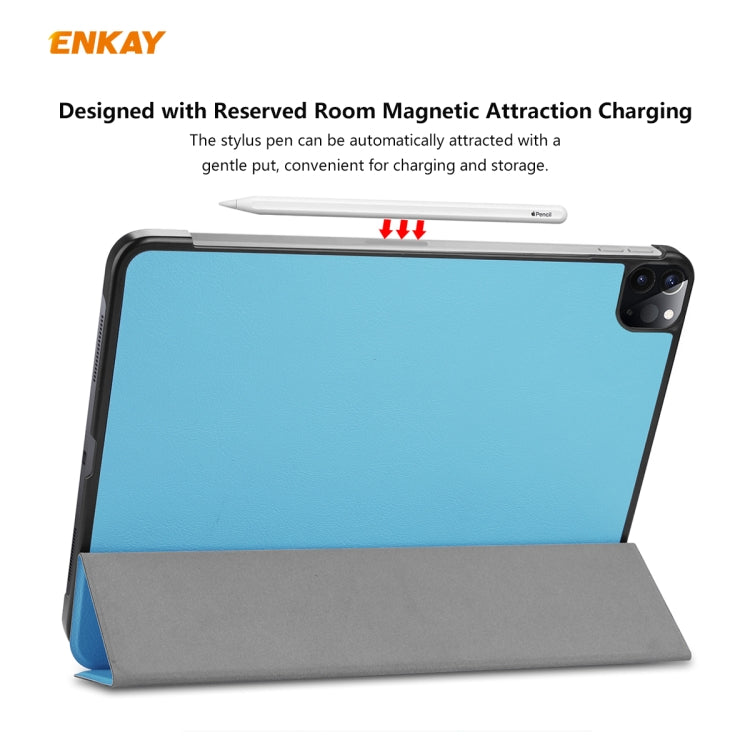 For iPad Pro 11 2022 / 2020 / 2021 ENKAY ENK-8001 Denim Pattern Horizontal Flip Leather Smart Tablet Case with Holder (Light Blue) - iPad Pro 11 (2020) Cases by ENKAY | Online Shopping UK | buy2fix