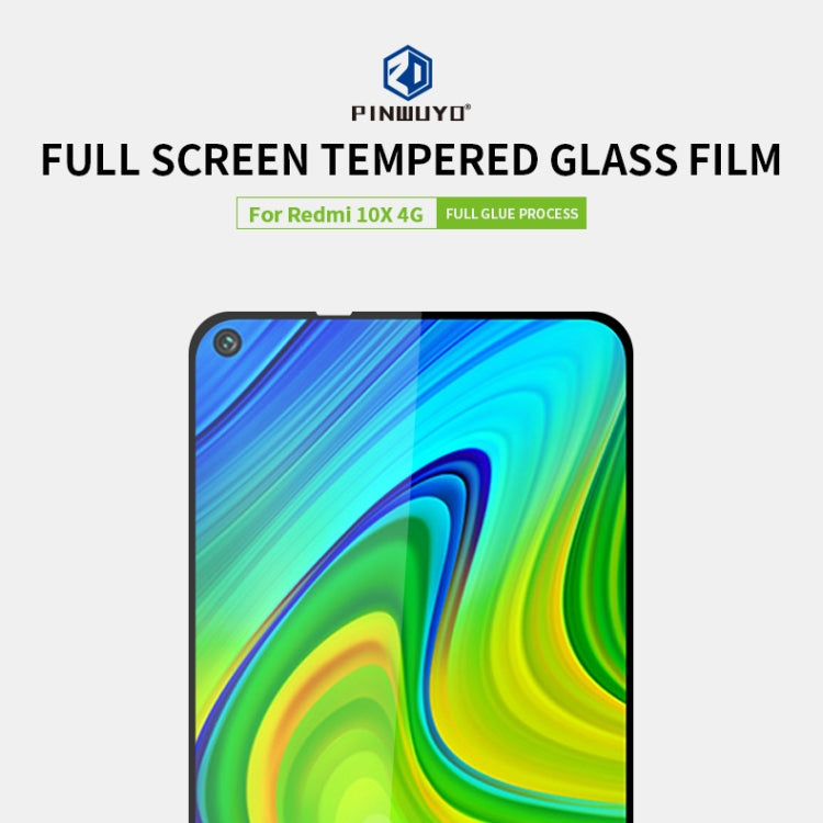 For Xiaomi RedMi 10X PINWUYO 9H 2.5D Full Screen Tempered Glass Film(Black) -  by PINWUYO | Online Shopping UK | buy2fix