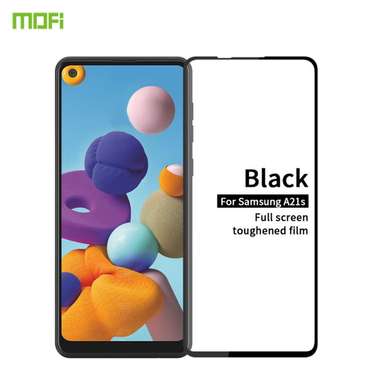 For Samsung Galaxy A21S MOFI 9H 2.5D Full Screen Tempered Glass Film(Black) - Galaxy Tempered Glass by MOFI | Online Shopping UK | buy2fix