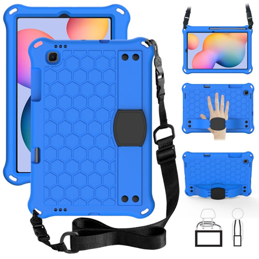 For Samsung Galaxy Tab S6 Lite P610 Honeycomb EVA + PC Shockproof Case with Strap(Blue+Black) - Tab S6 Lite P610 / P615 by buy2fix | Online Shopping UK | buy2fix