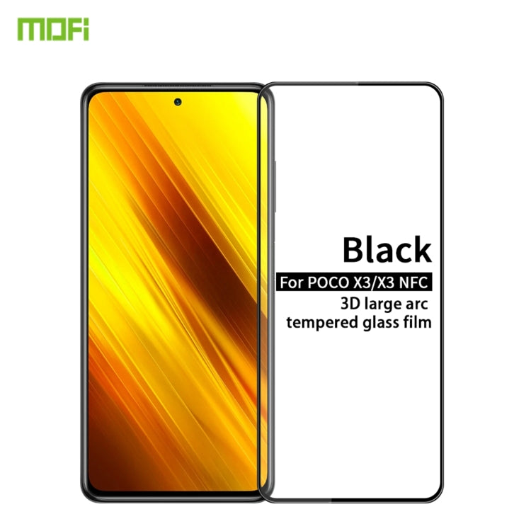 For Xiaomi Poco X3 / X3 NFC MOFI 9H 3D Explosion-proof Curved Screen Tempered Glass Film(Black) -  by MOFI | Online Shopping UK | buy2fix