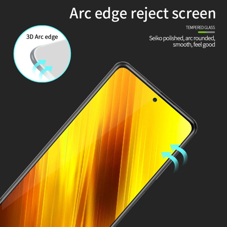 For Xiaomi Poco X3 / X3 NFC MOFI 9H 3D Explosion-proof Curved Screen Tempered Glass Film(Black) -  by MOFI | Online Shopping UK | buy2fix