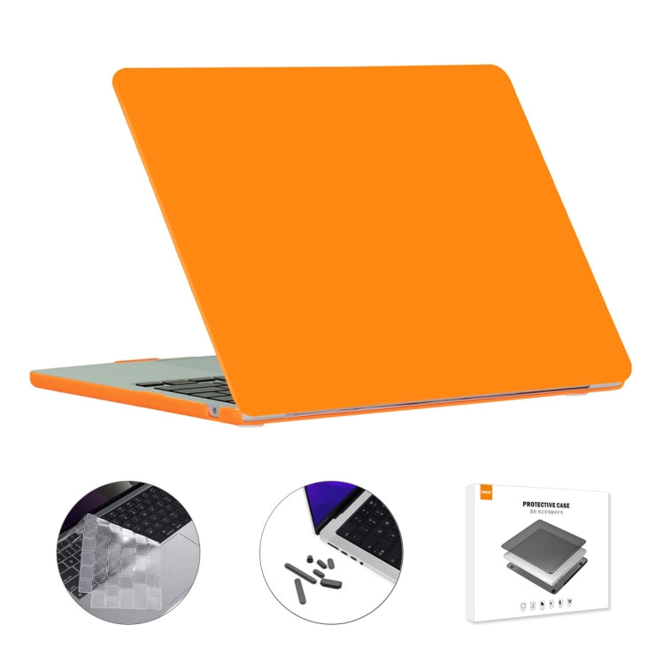 For MacBook Air 13.6 2022/2024 A2681 M2 / A3113 M3 US Version ENKAY 3 in 1 Matte Laptop Case with TPU Keyboard Film / Anti-dust Plugs (Orange) - MacBook Air Cases by ENKAY | Online Shopping UK | buy2fix