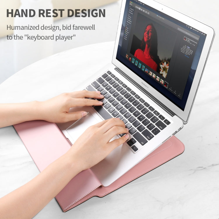 4 in 1 Universal Laptop Holder PU Waterproof Protection Wrist Laptop Bag, Size:15/16inch(Rose gold) - 15 inch by buy2fix | Online Shopping UK | buy2fix