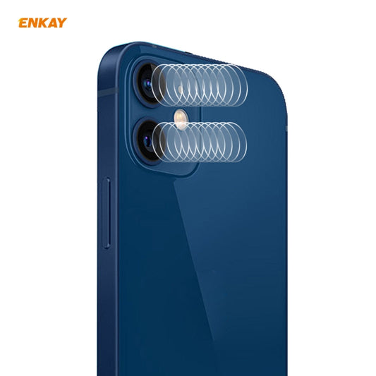 For iPhone 12 / 12 mini 10Set ENKAY 0.2mm 9H 2.15D Round Edge Rear Camera Lens Tempered Glass Film - iPhone 12 mini Tempered Glass by ENKAY | Online Shopping UK | buy2fix