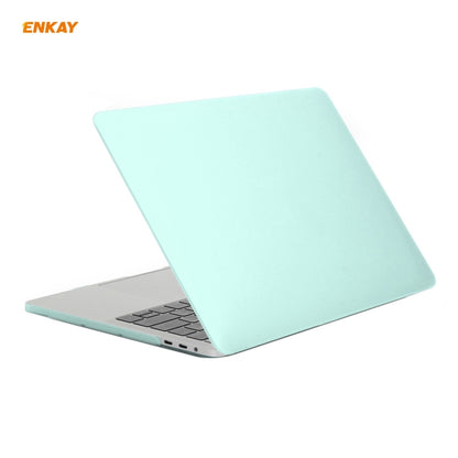 ENKAY 3 in 1 Matte Laptop Protective Case + EU Version TPU Keyboard Film + Anti-dust Plugs Set for MacBook Pro 15.4 inch A1707 & A1990 (with Touch Bar)(Green) - MacBook Pro Cases by ENKAY | Online Shopping UK | buy2fix