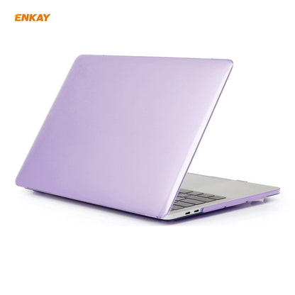 ENKAY 3 in 1 Crystal Laptop Protective Case + US Version TPU Keyboard Film + Anti-dust Plugs Set for MacBook Pro 13.3 inch A2251 & A2289 & A2338 (with Touch Bar)(Purple) - MacBook Pro Cases by ENKAY | Online Shopping UK | buy2fix