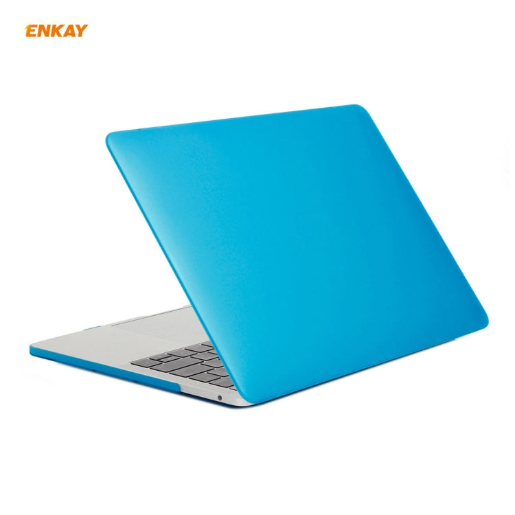 ENKAY 3 in 1 Matte Laptop Protective Case + EU Version TPU Keyboard Film + Anti-dust Plugs Set for MacBook Pro 13.3 inch A2251 & A2289 & A2338 (with Touch Bar)(Light Blue) - MacBook Pro Cases by ENKAY | Online Shopping UK | buy2fix