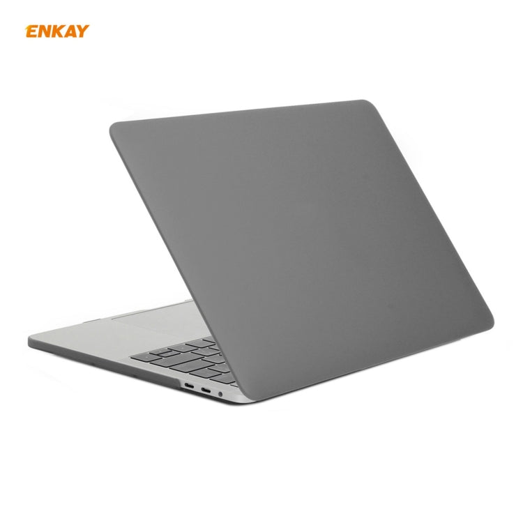 ENKAY 3 in 1 Matte Laptop Protective Case + EU Version TPU Keyboard Film + Anti-dust Plugs Set for MacBook Pro 16 inch A2141 (with Touch Bar)(Grey) - MacBook Pro Cases by ENKAY | Online Shopping UK | buy2fix