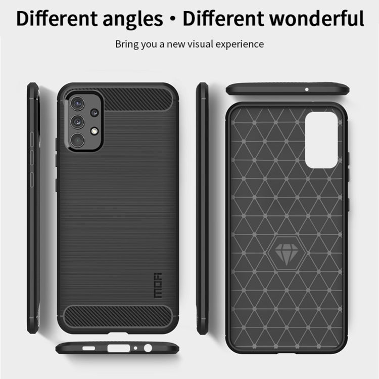 For Samsung Galaxy A32 4G(US Version) MOFI Gentleness Series Brushed Texture Carbon Fiber Soft TPU Case(Black) - Galaxy Phone Cases by MOFI | Online Shopping UK | buy2fix