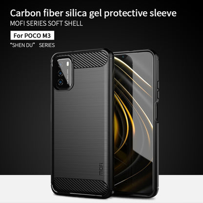 For Xiaomi Poco M3 / Redmi 9T MOFI Gentleness Series Brushed Texture Carbon Fiber Soft TPU Case(Blue) - Xiaomi Cases by MOFI | Online Shopping UK | buy2fix