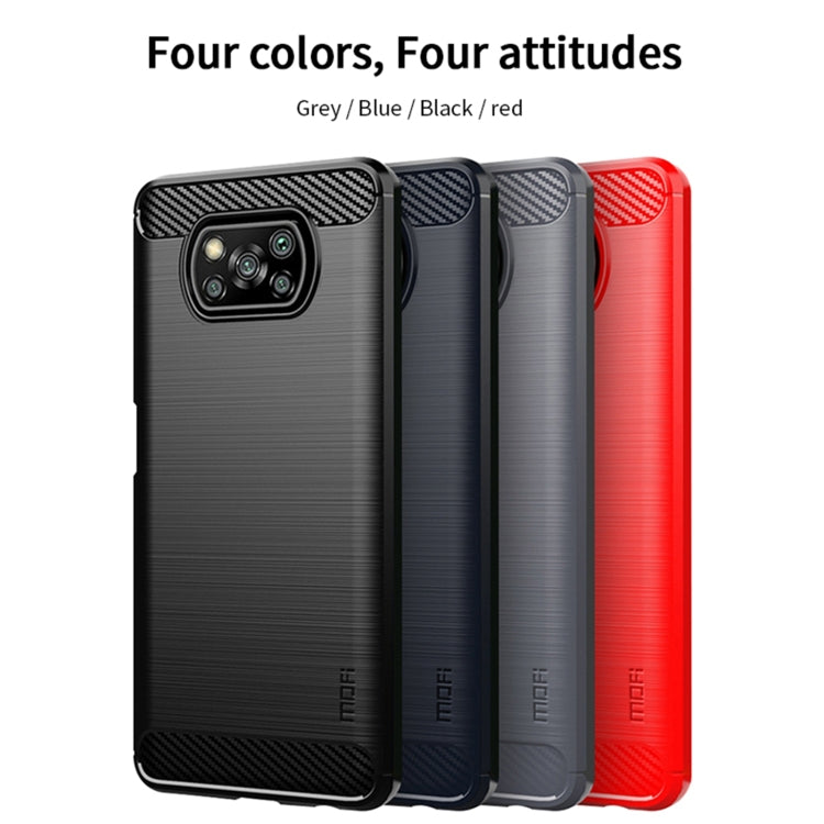 For Xiaomi POCO X3 / X3 NFC MOFI Gentleness Series Brushed Texture Carbon Fiber Soft TPU Case(Grey) - Xiaomi Cases by MOFI | Online Shopping UK | buy2fix