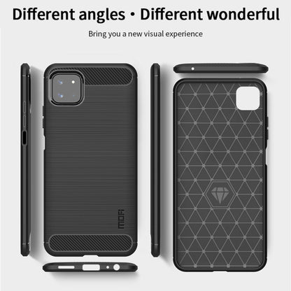 For Samsung Galaxy A22 5G MOFI Gentleness Series Brushed Texture Carbon Fiber Soft TPU Case(Black) - Galaxy Phone Cases by MOFI | Online Shopping UK | buy2fix